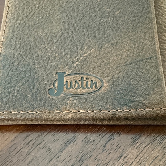 Justin Men’s Jr Rodeo Brown Tan Wallet with Embellishments concho Size slim - Picture 5 of 6